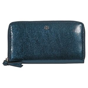 Tory Burch Crinkle Metallic Zip Continental Wallet
